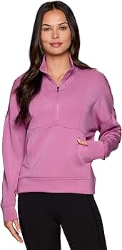 【X‐girl】Half zip Sweat TOP RBX Activewear Luxe Athleisure 1/2 Zip Sweatshirt for Women
